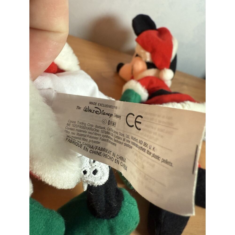Mickey & Minnie Mouse Santa Disney Store Mini Bean Bag Plushes 9” - Picture 5 of 6